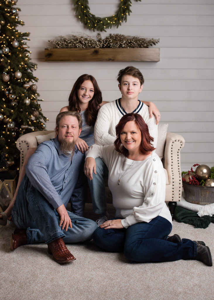 Fort Worth family in a Christmas photo
