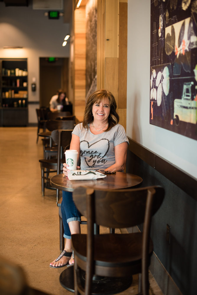 Kathy Deen in Hudson Oaks Starbucks